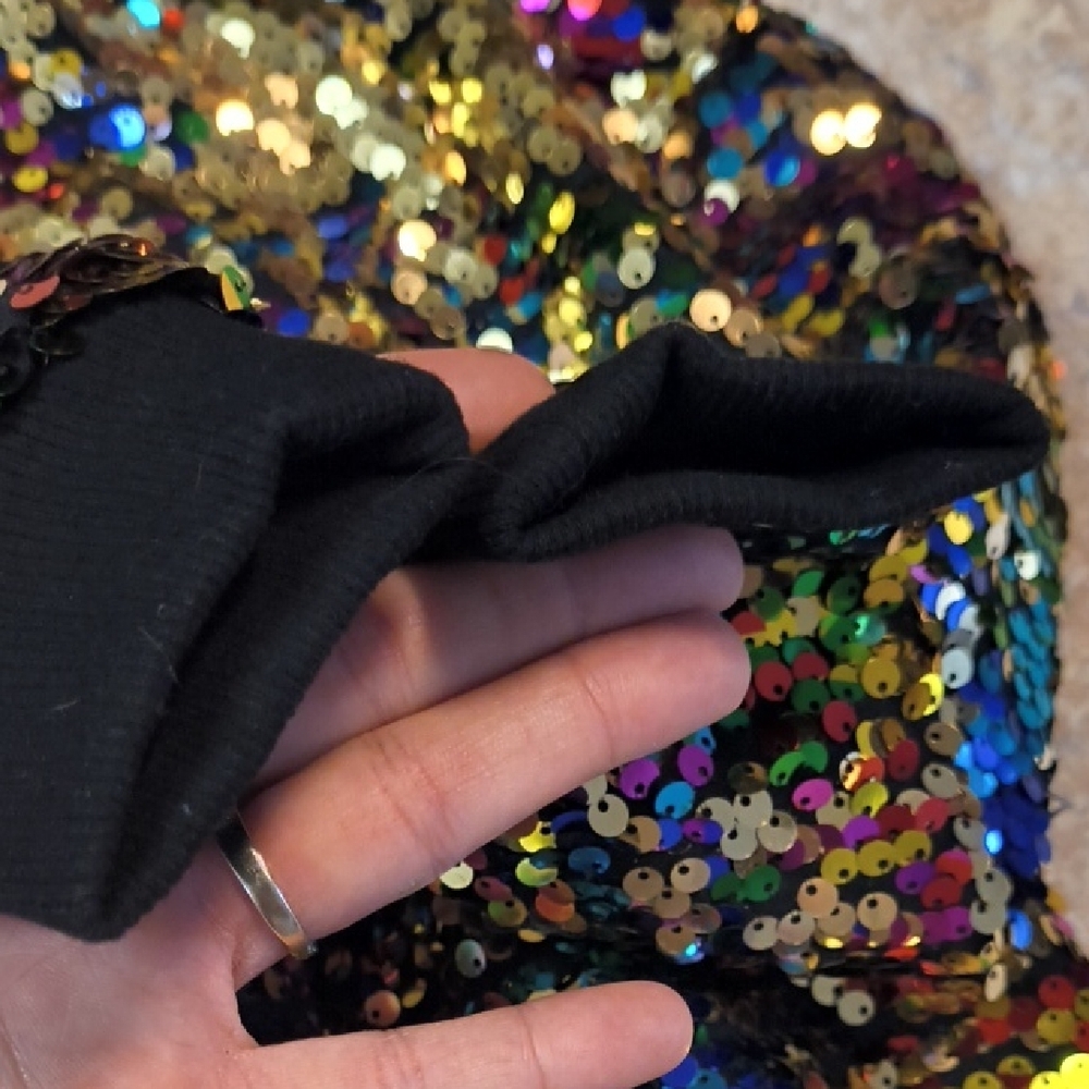 Kids Multicolor Sequin Bomber Jacket - Picture 4 of 7